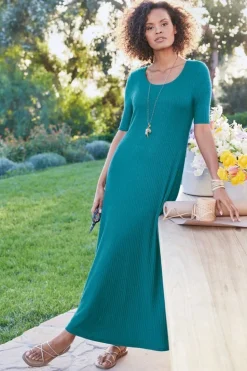 Soft Surroundings Textured Short Sleeve Santiago Dress| Dresses