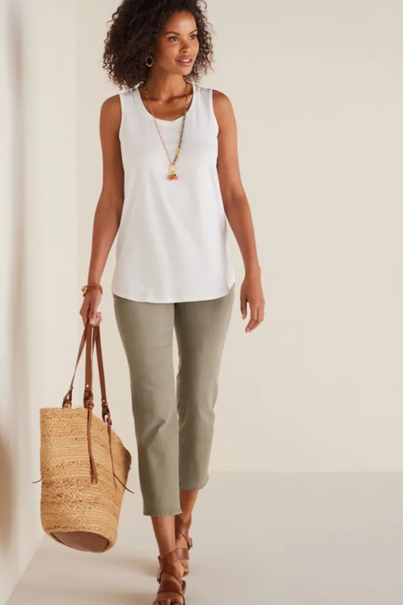 Soft Surroundings The Ultimate Denim Pull-On Crop| Jeans
