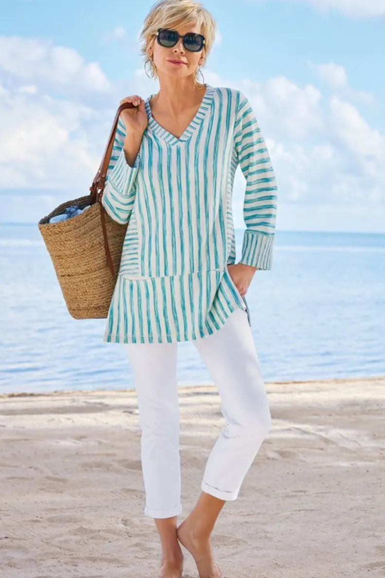 Soft Surroundings The Ultimate Denim Pull-On Crop| Jeans