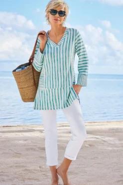 Soft Surroundings The Ultimate Denim Pull-On Crop| Jeans