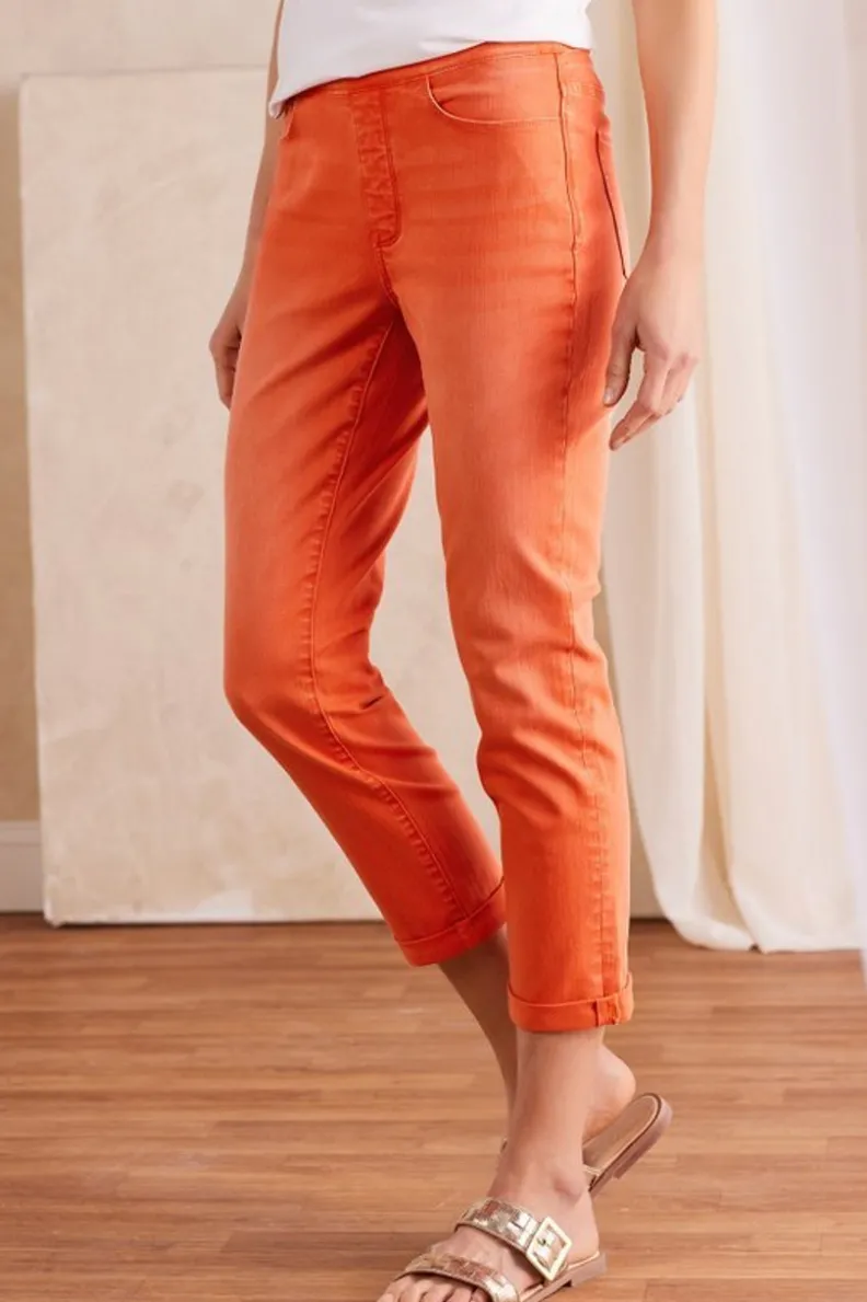 Soft Surroundings The Ultimate Denim Pull-On Crop| Jeans
