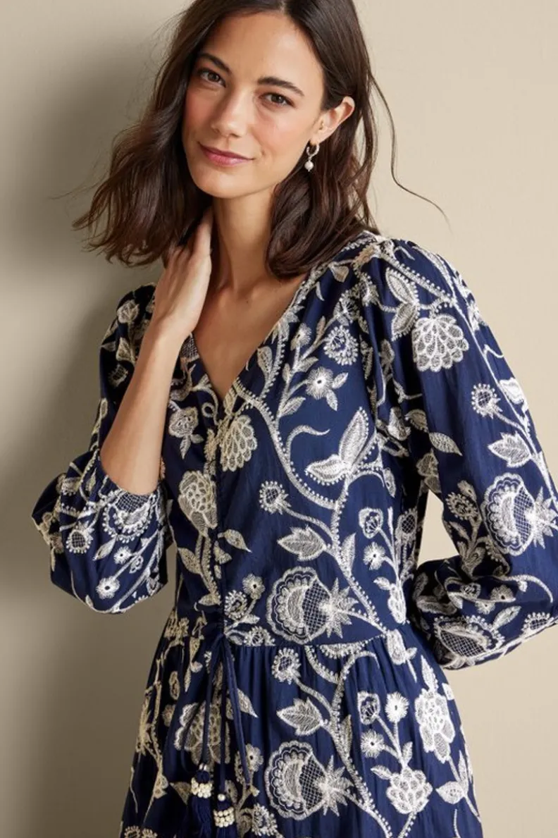 Soft Surroundings Tilda Embroidered Midi Dress| Dresses