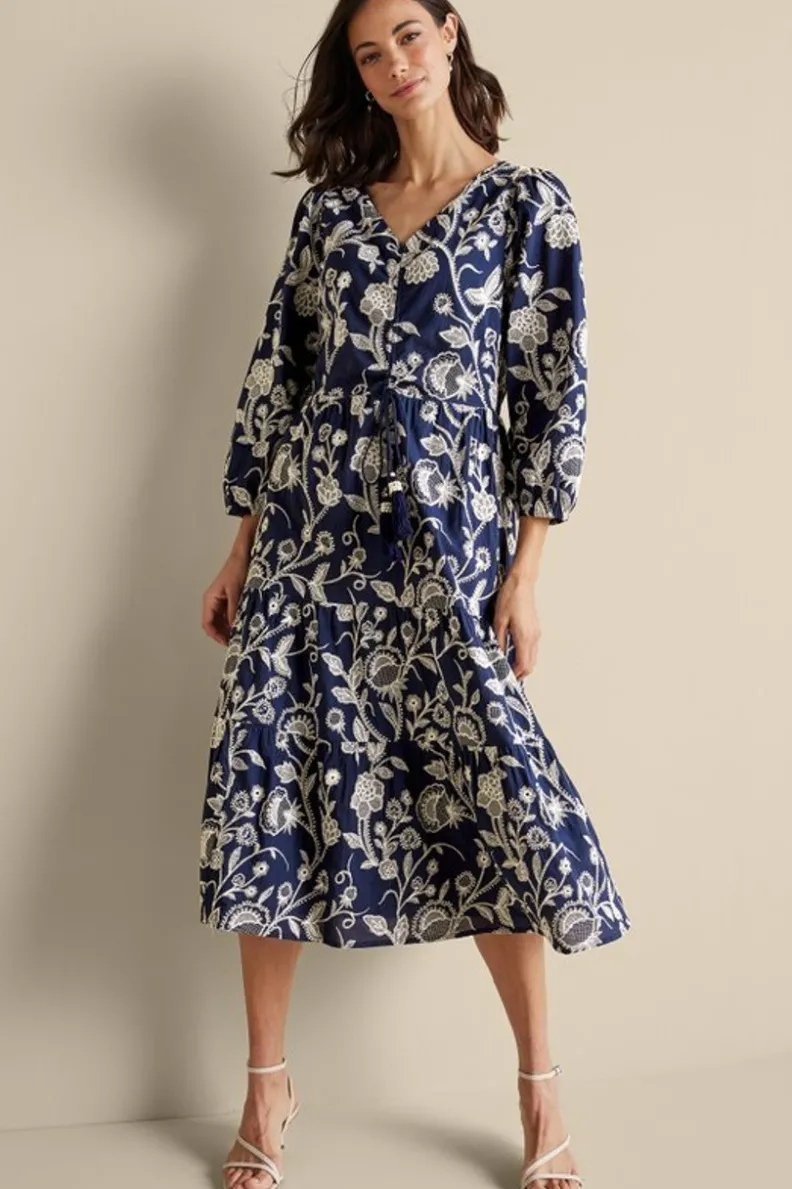 Soft Surroundings Tilda Embroidered Midi Dress| Dresses