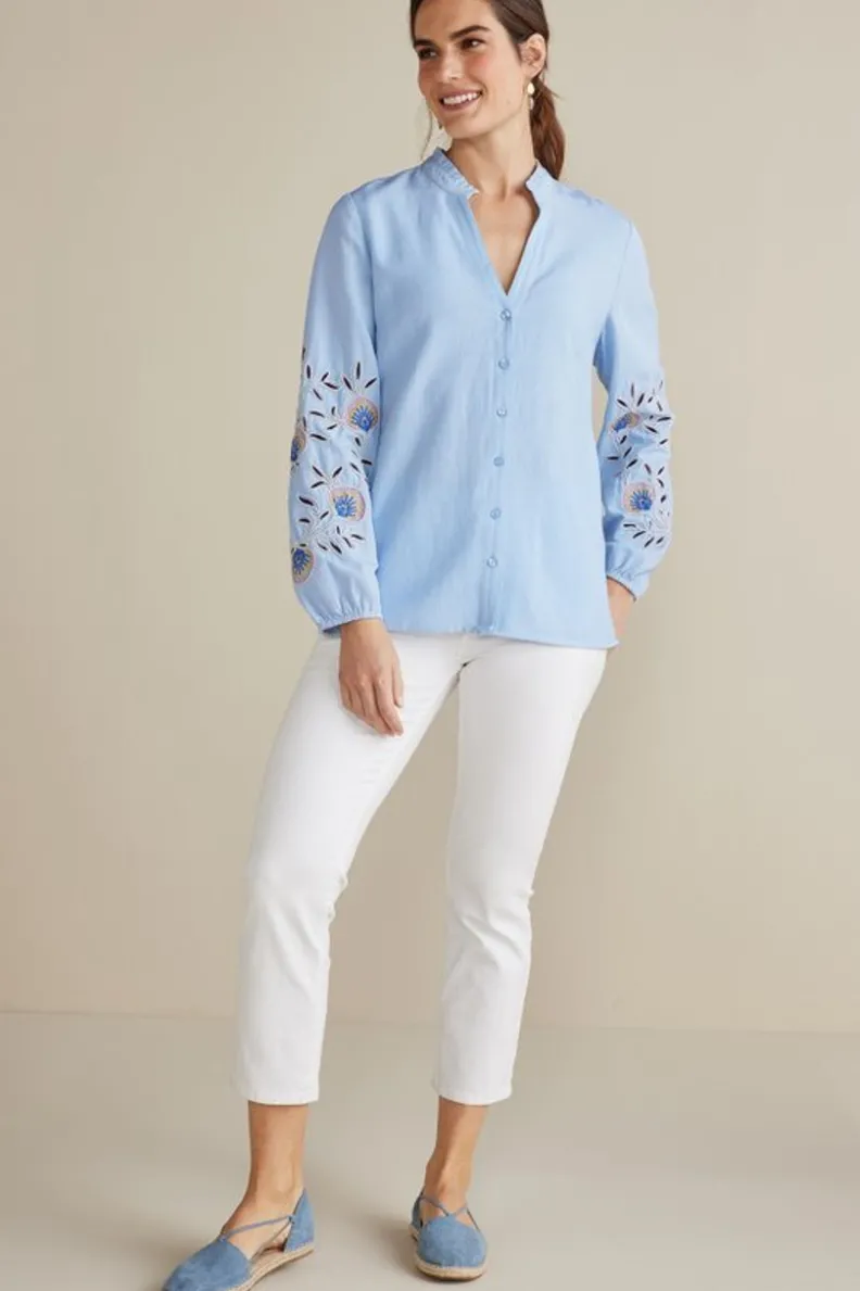 Soft Surroundings Titania Embroidered Top| Tops