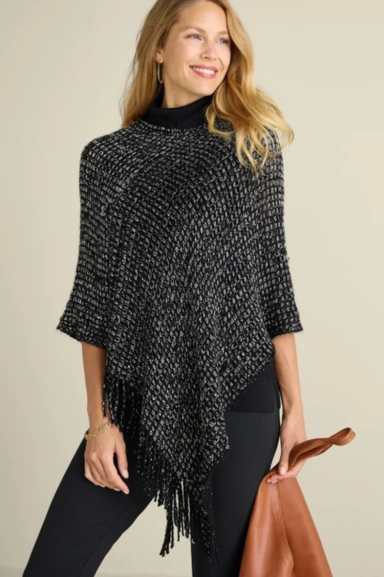 Soft Surroundings Touch Of Sparkle Poncho| Toppers|Jackets & Coats
