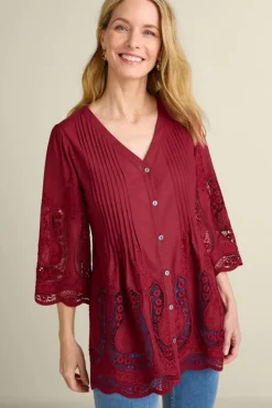 Soft Surroundings Trella Eyelet Top| Tops