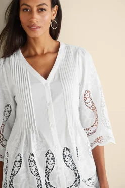 Soft Surroundings Trella Eyelet Top| Tops