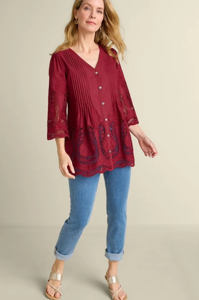 Soft Surroundings Trella Eyelet Top| Tops