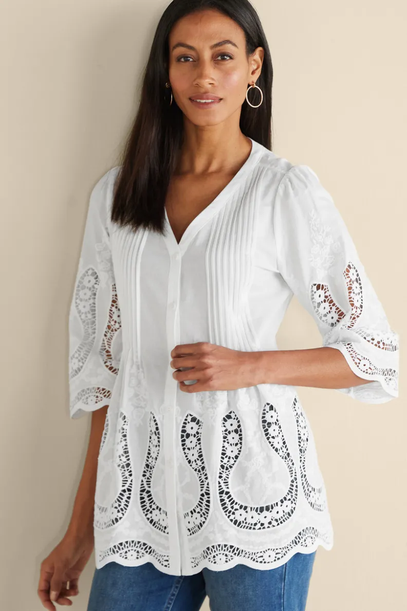 Soft Surroundings Trella Eyelet Top| Tops