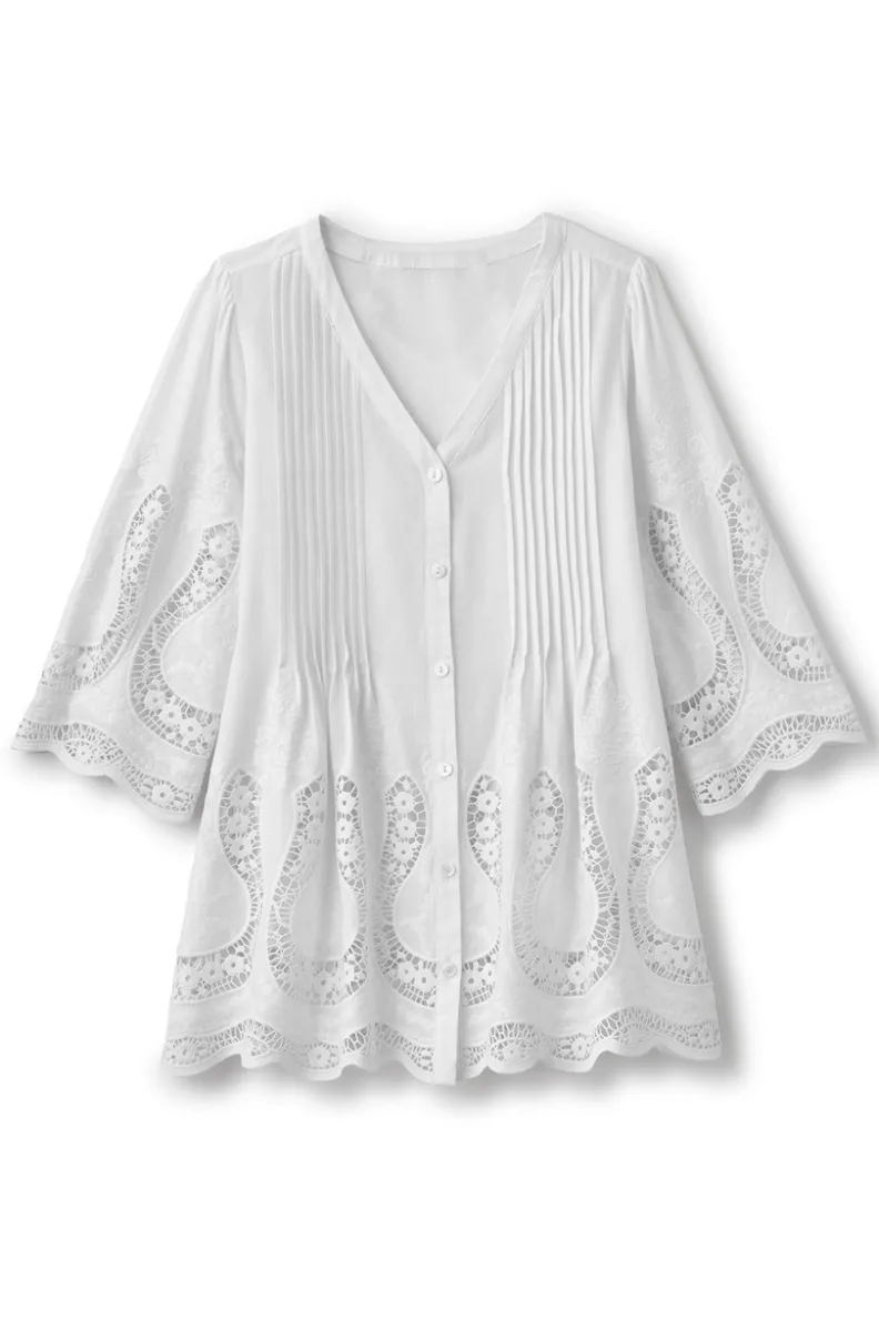 Soft Surroundings Trella Eyelet Top| Tops