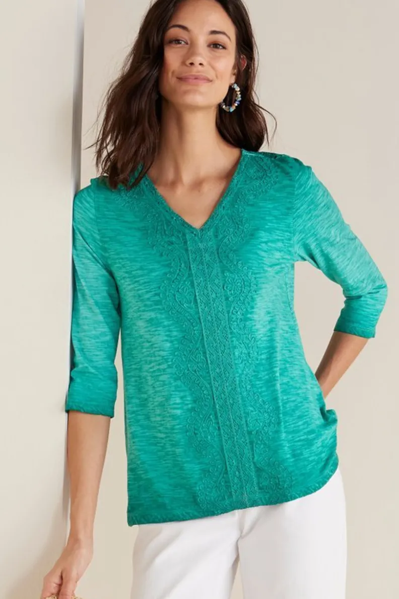 Soft Surroundings Trevi Lace Top| Tops