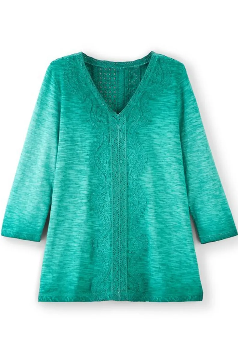 Soft Surroundings Trevi Lace Top| Tops