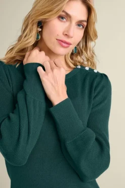 Soft Surroundings Tyla Button Shoulder Sweater| Tops|Sweaters & Cardigans