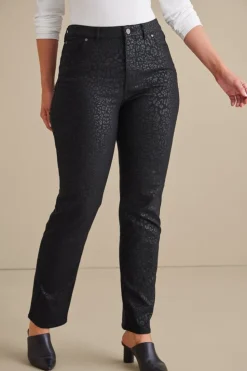 Soft Surroundings Ultimate Denim Animal Straight Leg Jeans| Jeans