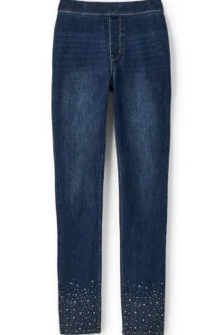 Soft Surroundings Ultimate Denim Crystal Pull-On Slim Leg Jeans| Jeans