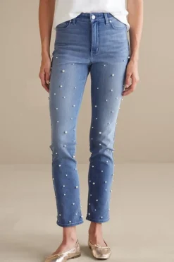 Soft Surroundings Ultimate Denim Pearl Straight Leg Jeans| Jeans
