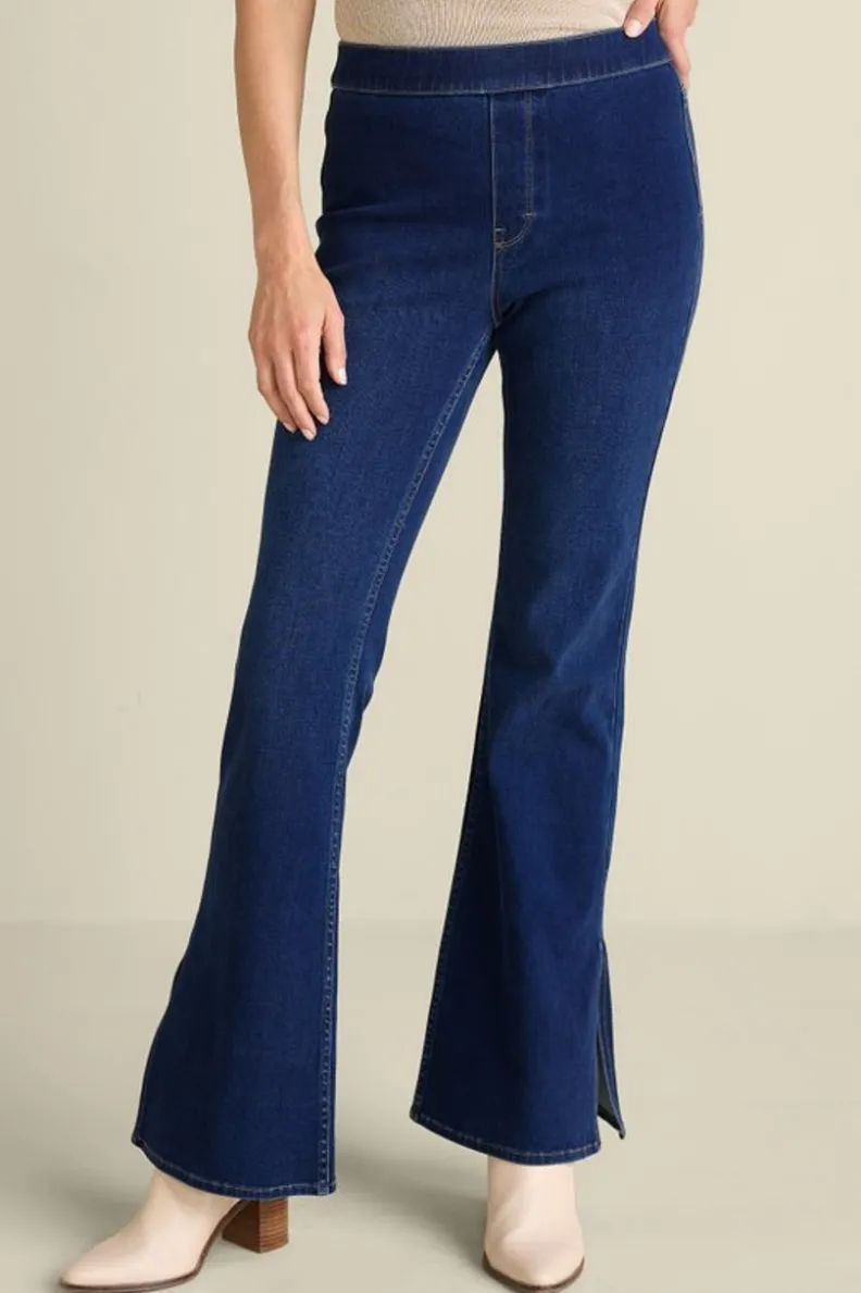 Soft Surroundings Ultimate Denim Slit Hem Flare Jeans| Jeans