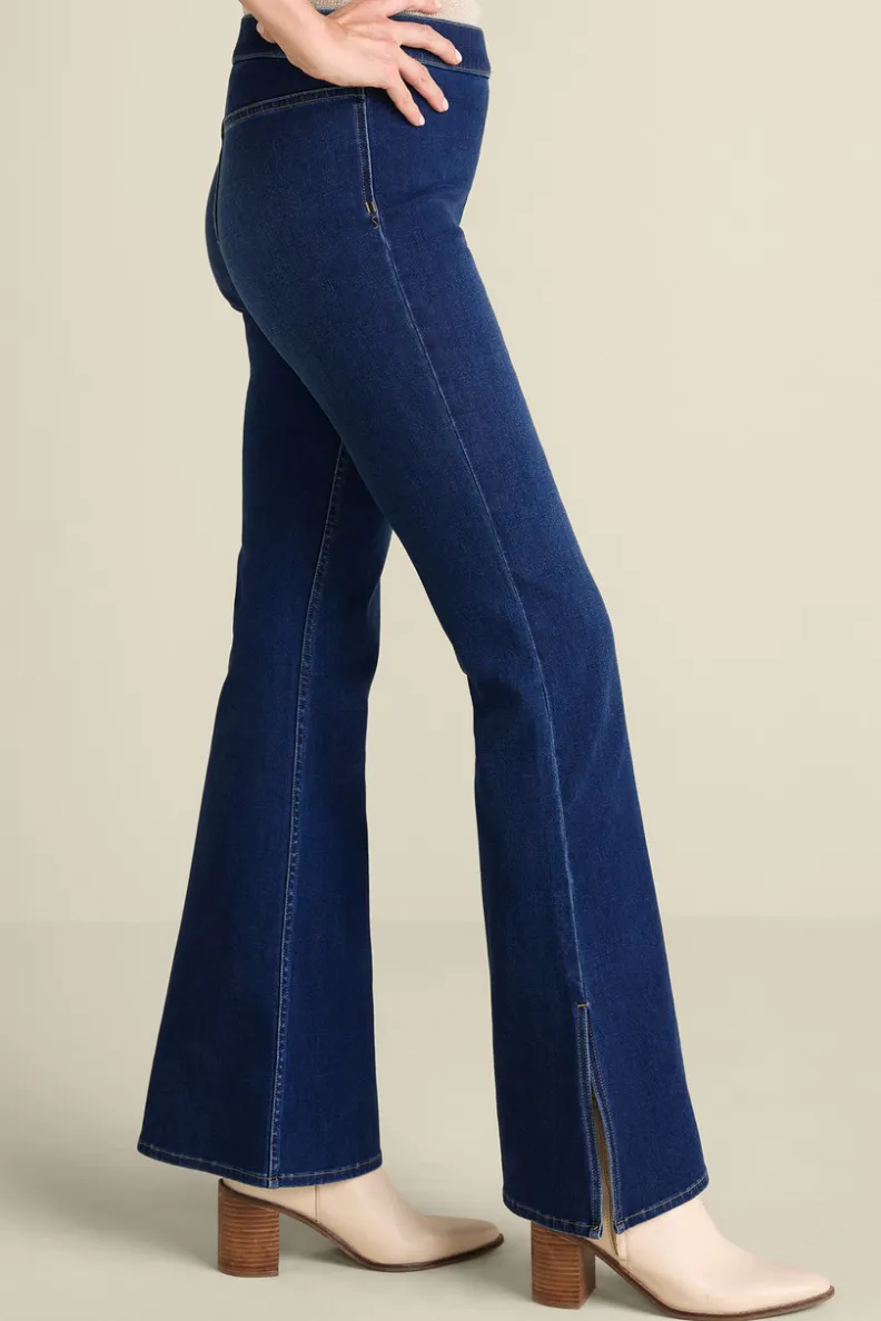 Soft Surroundings Ultimate Denim Slit Hem Flare Jeans| Jeans