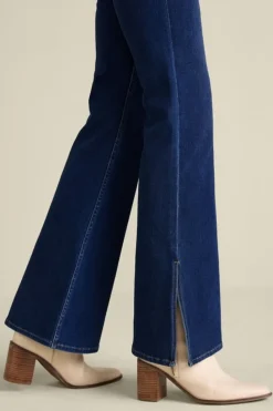 Soft Surroundings Ultimate Denim Slit Hem Flare Jeans| Jeans