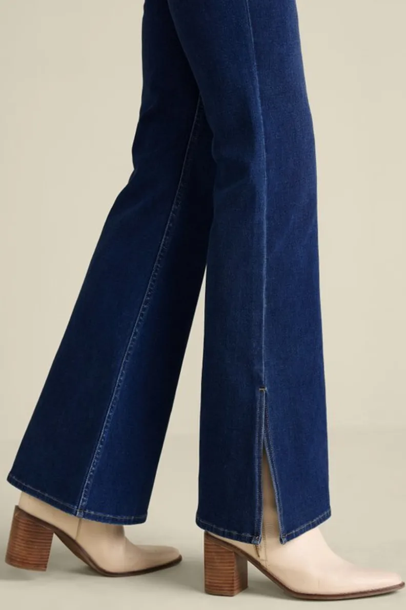 Soft Surroundings Ultimate Denim Slit Hem Flare Jeans| Jeans