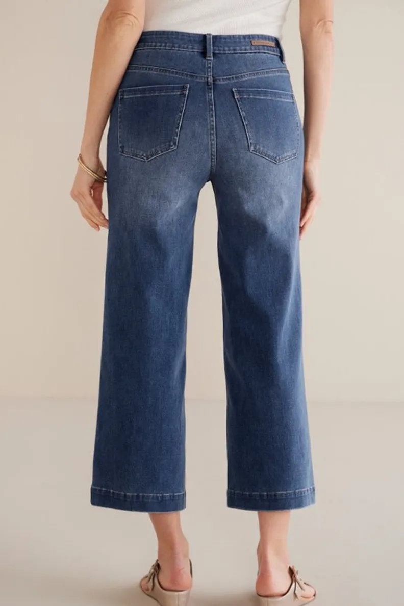Soft Surroundings Ultimate Denim Wide Leg Crop Jeans| Jeans