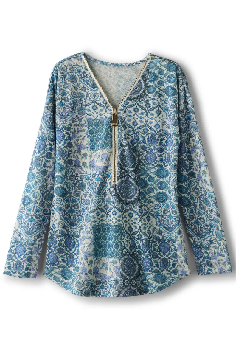 Soft Surroundings Valentina Zip Sweater| Tops|Sweaters & Cardigans