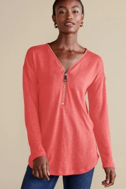 Soft Surroundings Valentina Zip Sweater| Tops|Sweaters & Cardigans