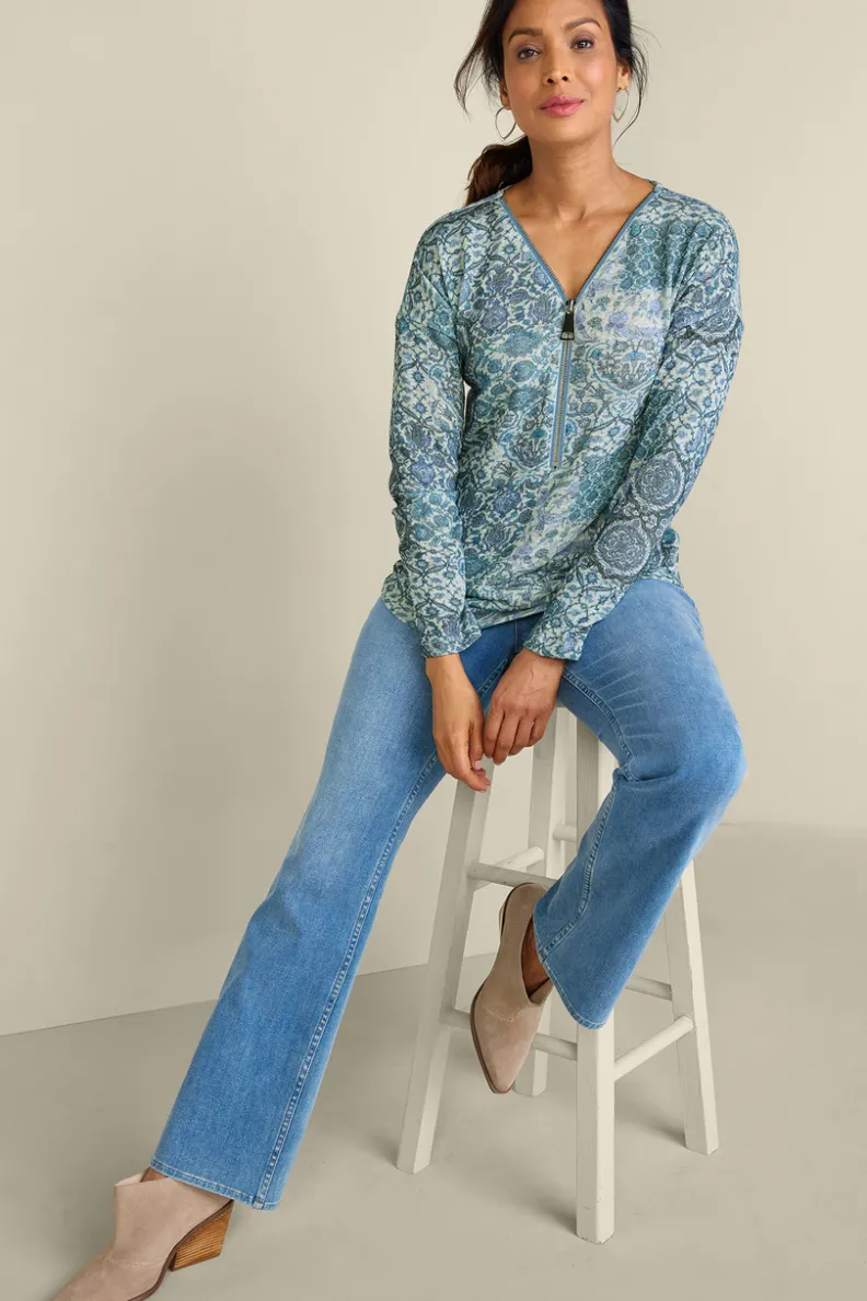 Soft Surroundings Valentina Zip Sweater| Tops|Sweaters & Cardigans