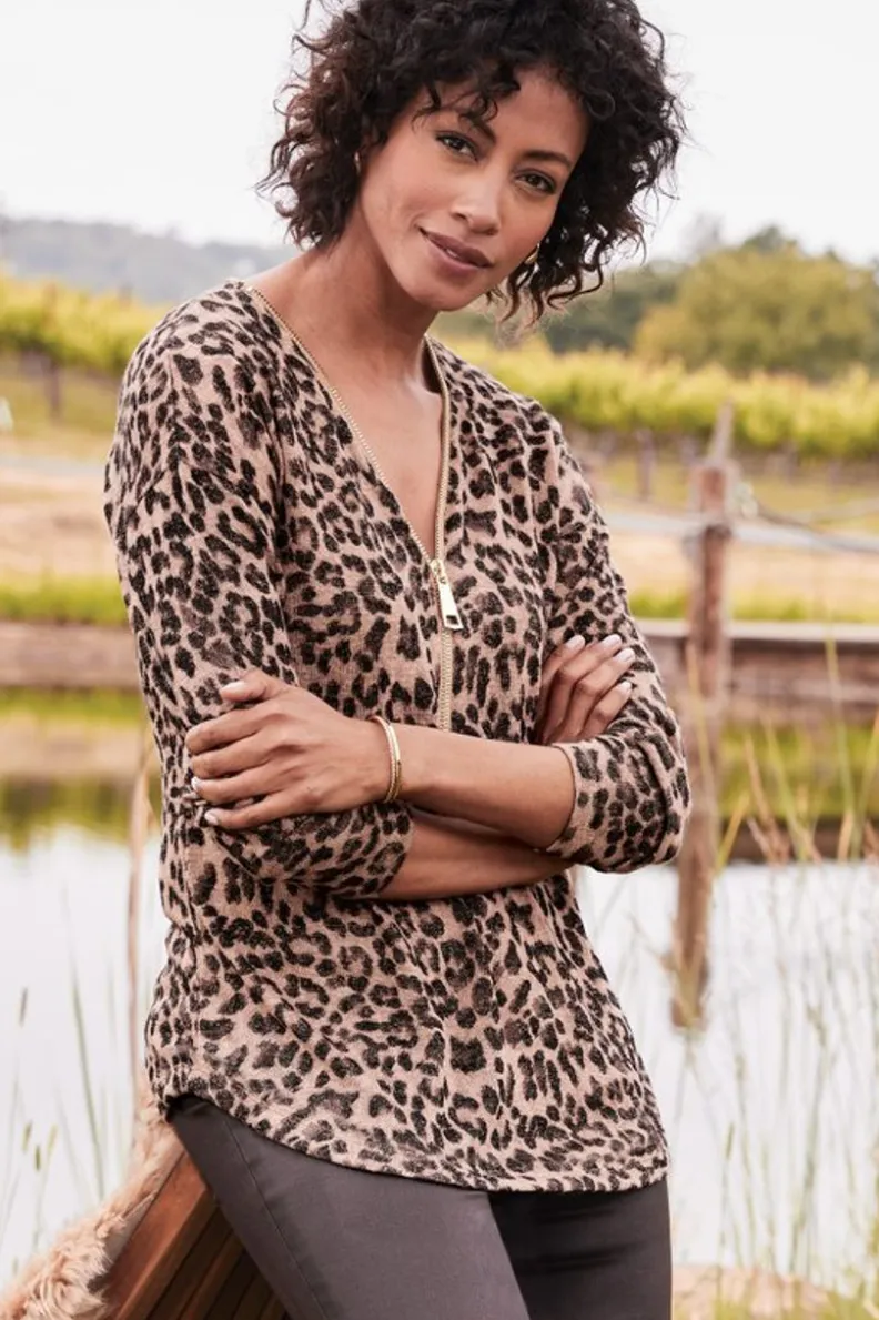 Soft Surroundings Valentina Zip Sweater| Tops|Sweaters & Cardigans