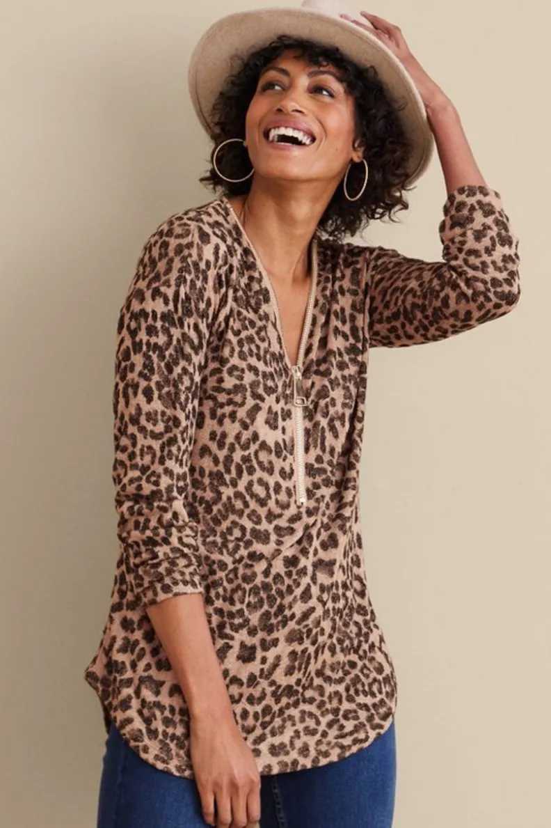 Soft Surroundings Valentina Zip Sweater| Tops|Sweaters & Cardigans