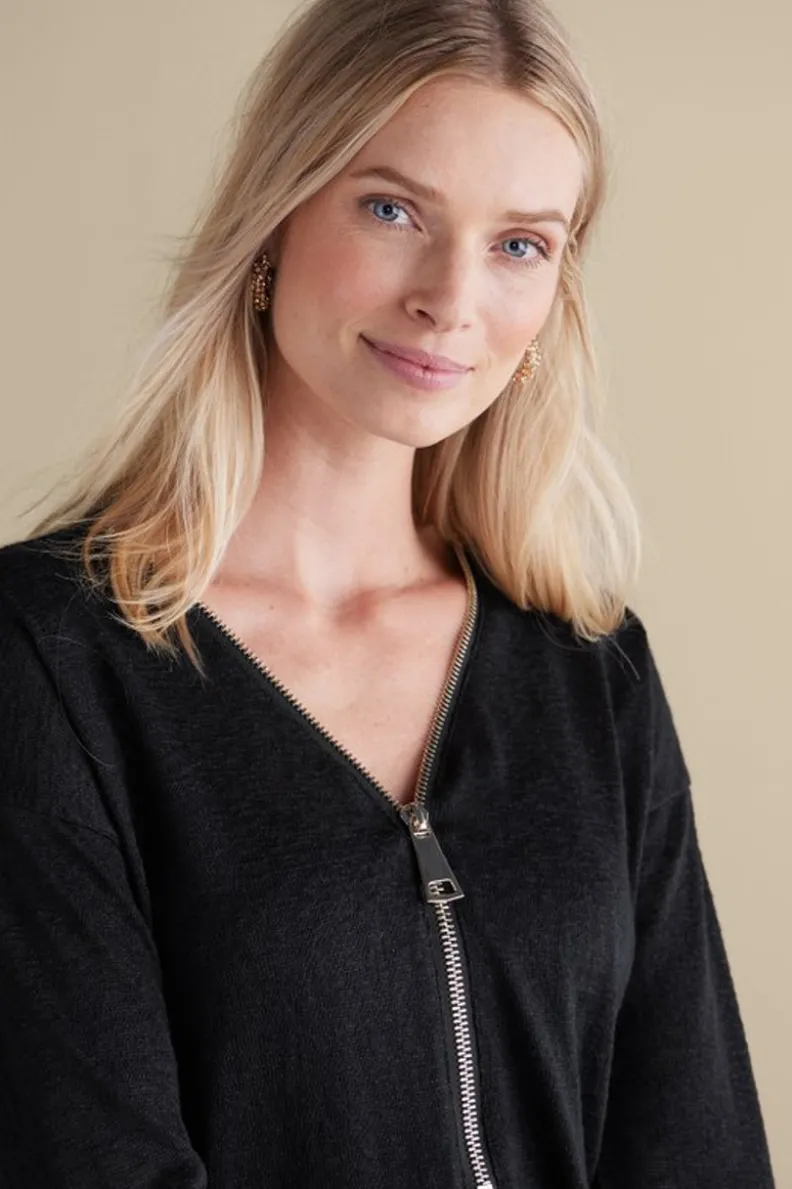 Soft Surroundings Valentina Zip Sweater| Tops|Sweaters & Cardigans