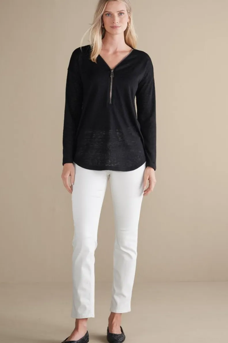 Soft Surroundings Valentina Zip Sweater| Tops|Sweaters & Cardigans
