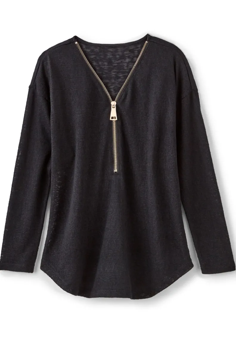 Soft Surroundings Valentina Zip Sweater| Tops|Sweaters & Cardigans