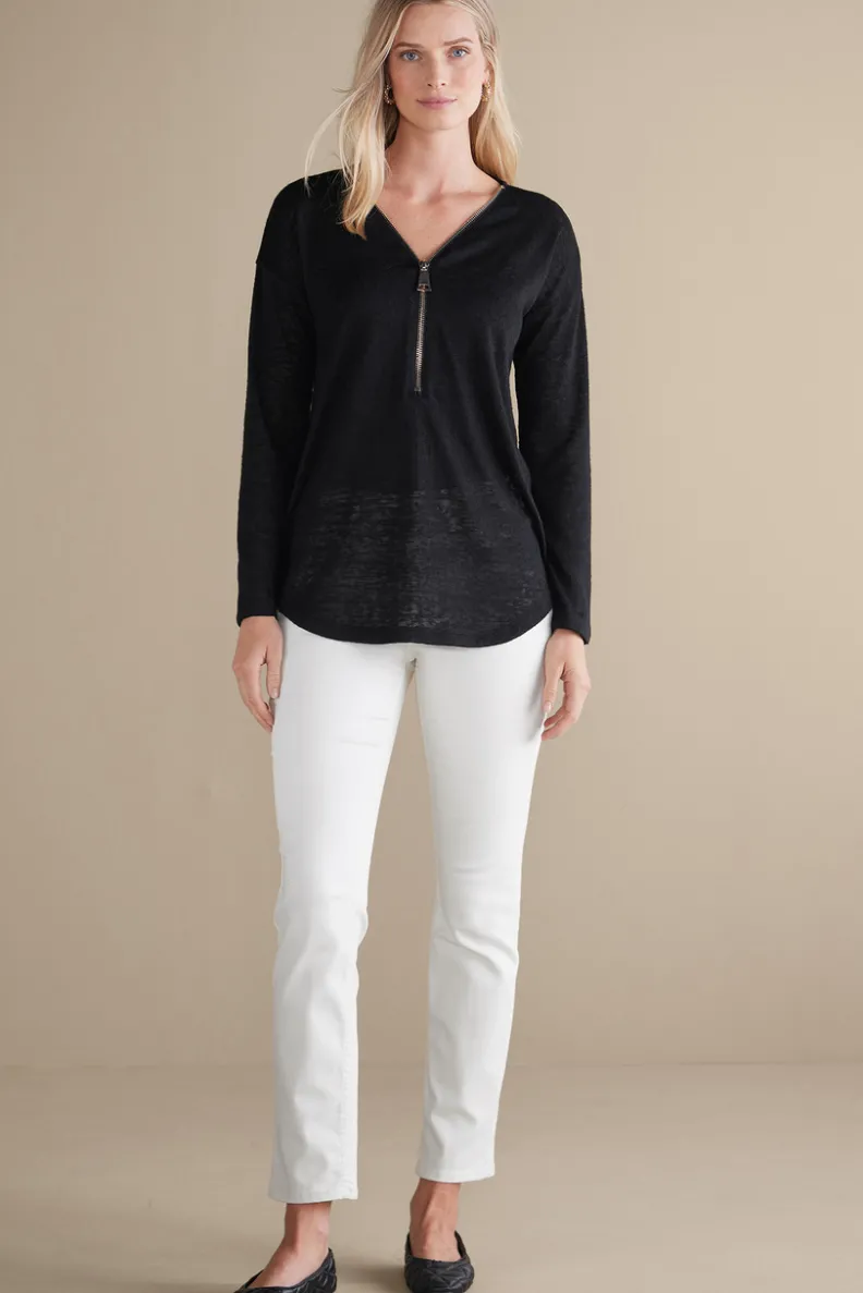 Soft Surroundings Valentina Zip Sweater| Tops|Sweaters & Cardigans