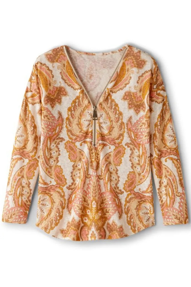Soft Surroundings Valentina Zip Sweater| Tops|Sweaters & Cardigans