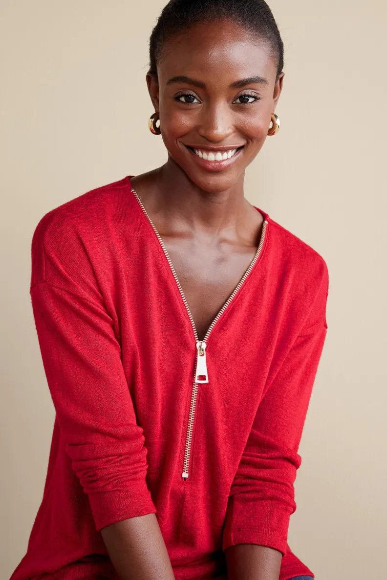 Soft Surroundings Valentina Zip Sweater| Tops|Sweaters & Cardigans