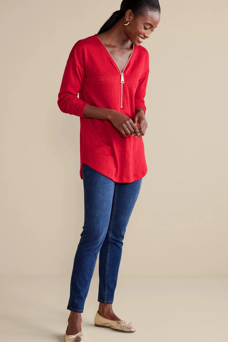 Soft Surroundings Valentina Zip Sweater| Tops|Sweaters & Cardigans
