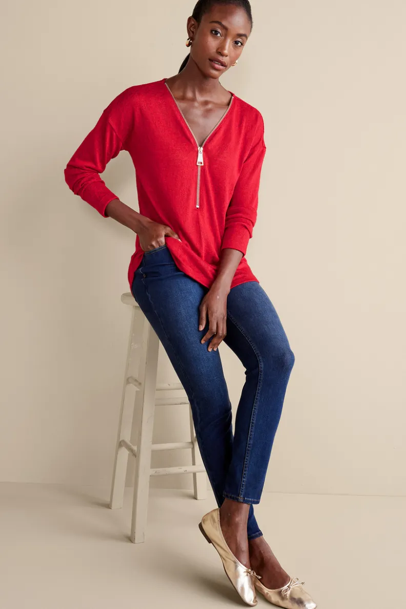 Soft Surroundings Valentina Zip Sweater| Tops|Sweaters & Cardigans