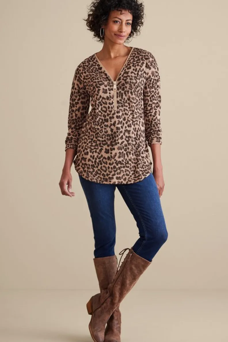 Soft Surroundings Valentina Zip Sweater| Tops|Sweaters & Cardigans