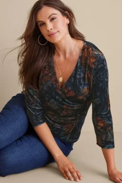 Soft Surroundings Velvet Alyssa Knit Top| Tops