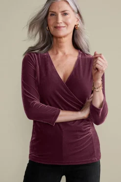 Soft Surroundings Velvet Alyssa Knit Top| Tops