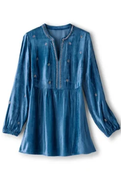 Soft Surroundings Verna Embellished Velvet Tunic| Tops