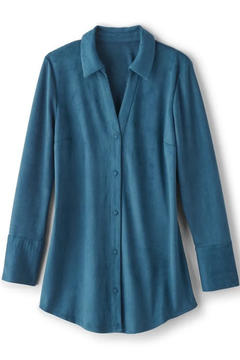 Soft Surroundings Vida Faux Suede Tunic| Tops