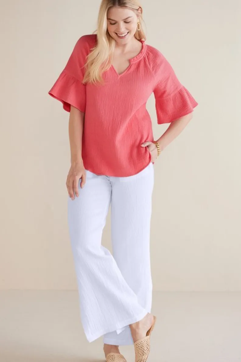 Soft Surroundings Vinka Gauze Pullover| Tops
