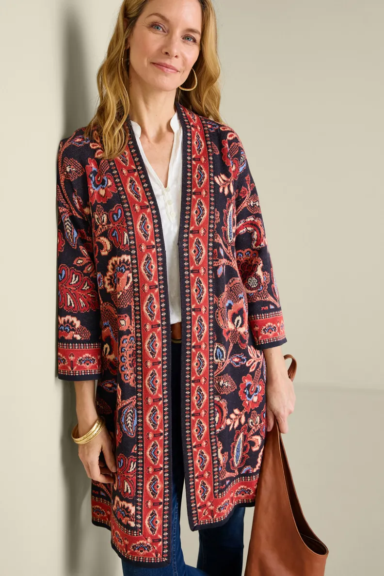 Soft Surroundings Vitrine Jacquard Cardigan| Tops|Sweaters & Cardigans