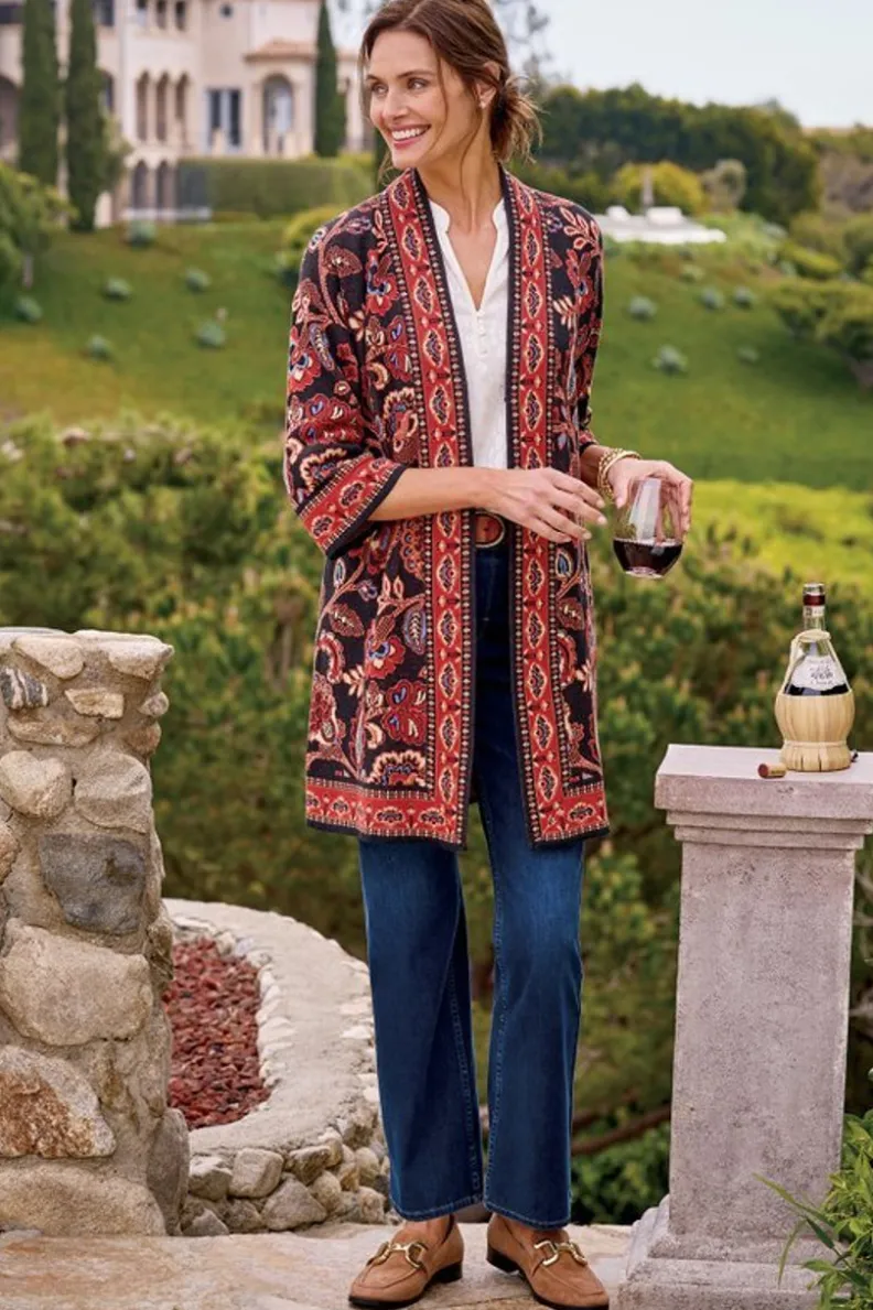 Soft Surroundings Vitrine Jacquard Cardigan| Tops|Sweaters & Cardigans