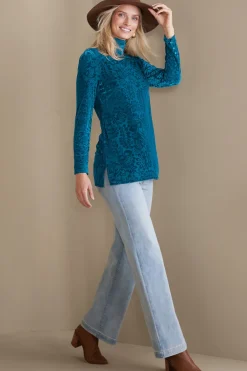 Soft Surroundings Walden Velvet Turtleneck| Tops