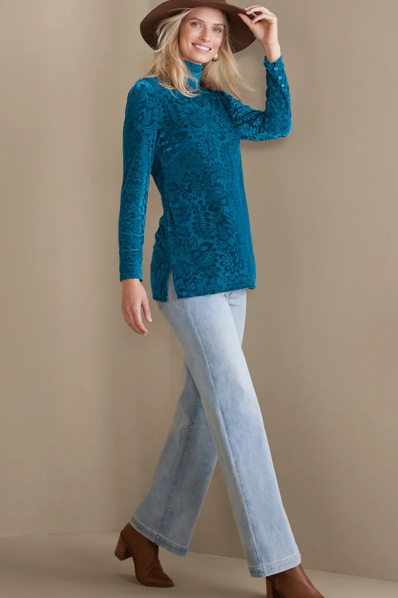 Soft Surroundings Walden Velvet Turtleneck| Tops