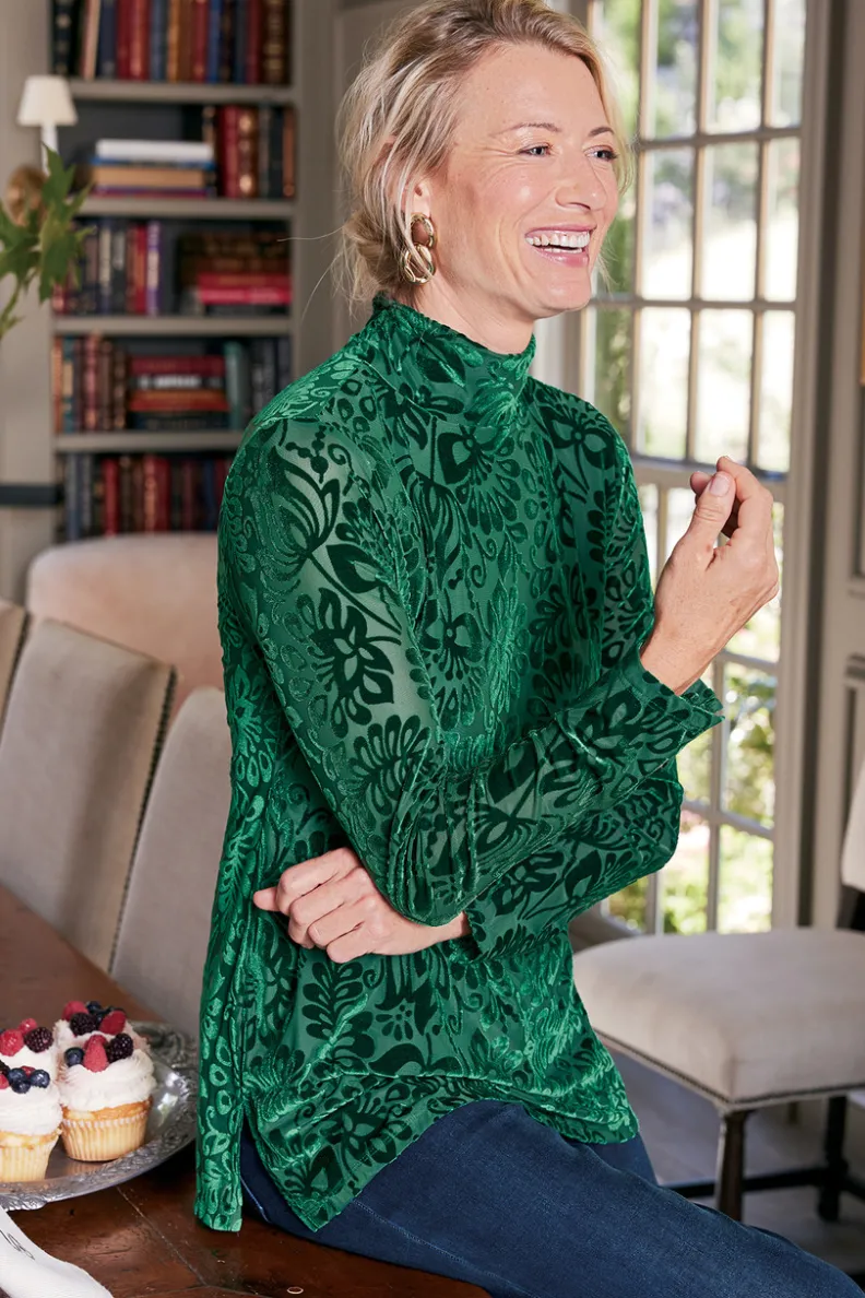 Soft Surroundings Walden Velvet Turtleneck| Tops