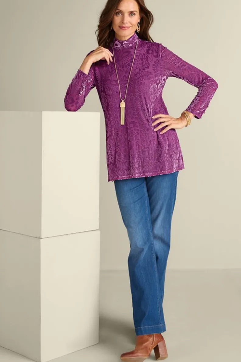 Soft Surroundings Walden Velvet Turtleneck| Tops